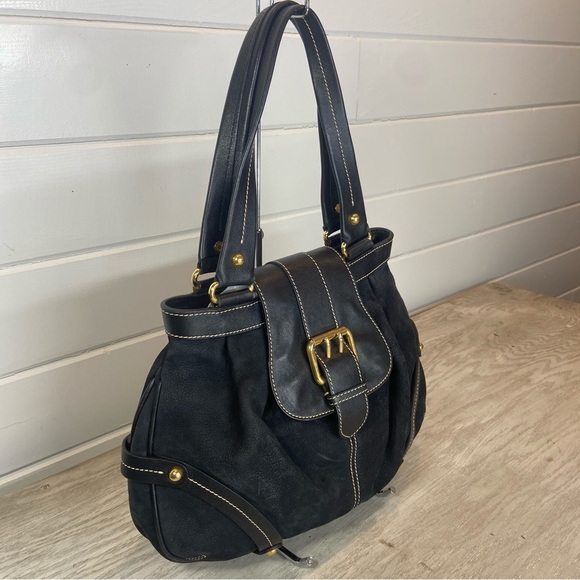 Dooney & Bourke Hayden Panettiere Black Suede Leather Hobo Bag Limited Edition - Picture 6 of 12